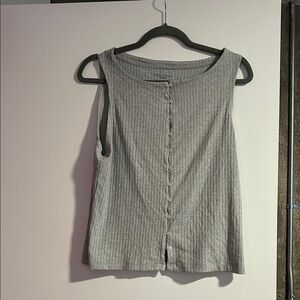 Bluenotes Gray Ribbed Tank Top